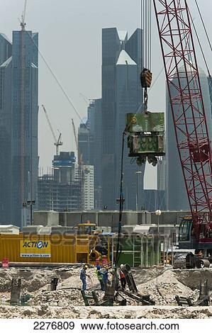 Construction work in the harbour; Doha, Qatar View Large Photo Image Stock Photo - Construction work in the harbour; Doha, Qatar. Fotosearch