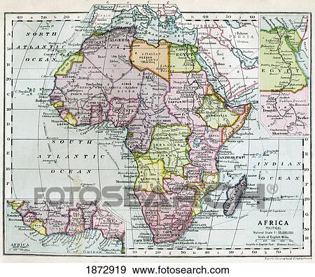 Continent Of Africa Between World War One And World War Two. From Bacon's Excelsior Atlas Of The World, Published Circa 1930. View Large Photo Image Stock Photo - Continent Of Africa Between World War One And World War Two. From Bacon's Excelsior Atlas Of The World, Published Circa 1930.. Fotosearch