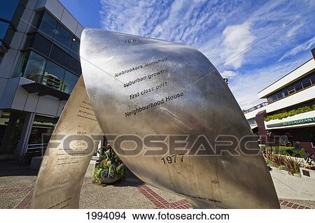 Continuum, Sculpture By Catherine Kerr On Lonsdale Avenue, North Vancouver, British Columbia, Canada View Large Photo Image Picture - Continuum, Sculpture By Catherine Kerr On Lonsdale Avenue, North Vancouver, British Columbia, Canada. Fotosearch