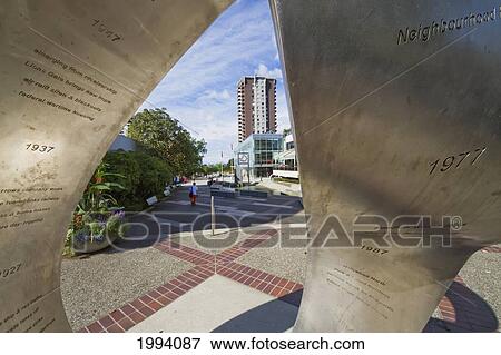 Stock Photo - Continuum, Sculpture By Catherine Kerr On Lonsdale Avenue, North Vancouver, British Columbia, Canada. Fotosearch