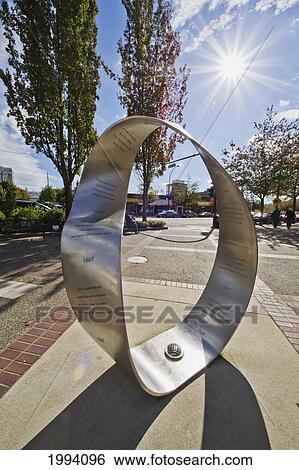 Stock Photograph - Continuum, Sculpture By Catherine Kerr On Lonsdale Avenue, North Vancouver, British Columbia, Canada. Fotosearch