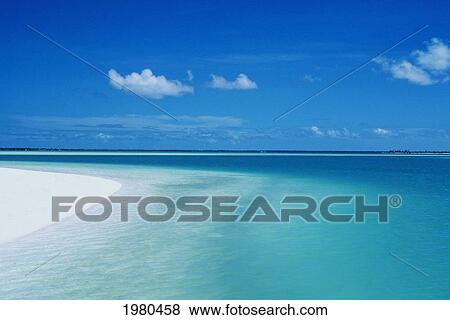Cook Islands, Norman's Lagoon, Clean White Sand Beach And Clear Turquoise Ocean Water. View Large Photo Image Stock Photo - Cook Islands, Norman's Lagoon, Clean White Sand Beach And Clear Turquoise Ocean Water.. Fotosearch
