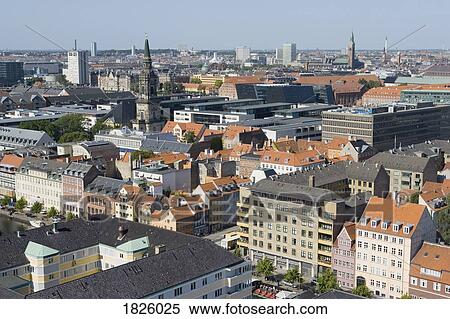 Copenhagen, Denmark; Aerial Cityscape View Large Photo Image Stock Photography - Copenhagen, Denmark; Aerial Cityscape. Fotosearch