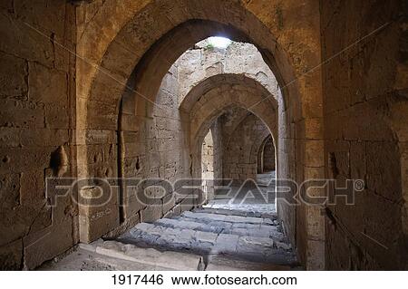 Stock Photograph - Corridor In Krak Des Chevaliers Castle. Fotosearch