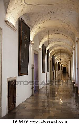 Corridor in Stift Melk Benedictine Monastery, Lower Austria, Austria View Large Photo Image Stock Photo - Corridor in Stift Melk Benedictine Monastery, Lower Austria, Austria. Fotosearch