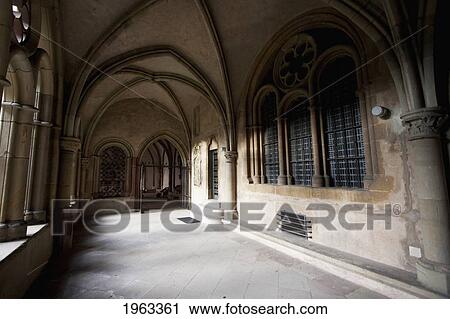 Corridor In The Cloister Of St. Peter's Cathedral, Trier, Rhineland-Palatinate, Germany View Large Photo Image Stock Image - Corridor In The Cloister Of St. Peter's Cathedral, Trier, Rhineland-Palatinate, Germany. Fotosearch