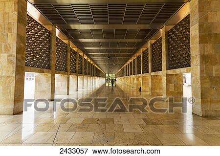Corridor in the Istiqlal Mosque (Independence Mosque), Jakarta, Java Island, Indonesia View Large Photo Image Stock Photo - Corridor in the Istiqlal Mosque (Independence Mosque), Jakarta, Java Island, Indonesia. Fotosearch