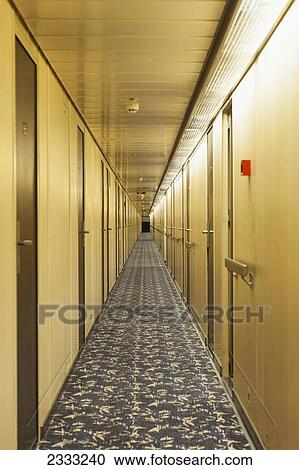 Stock Image - Corridor Of Cruise Ship. Fotosearch