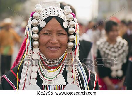 Stock Photography - Costumed Woman In Flower Festival, Chiang Mai, Thailand. Fotosearch