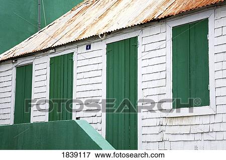 Stock Photo - Cottage; Marigot City, St. Martin Island, French Antilles, Caribbean. Fotosearch