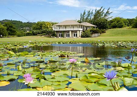 Stock Image - Cotton House In Mustique Island, St Vincent And The Grenadines, West Indies. Fotosearch