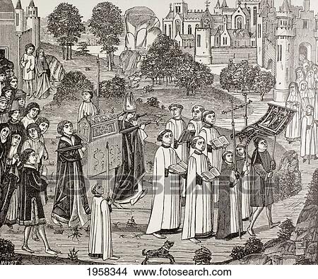 Count Renier Bearing The Body Of Saint Veronica To St. Waudru Church In Mons. After A 15Th Century Miniature. From Military And Religious Life In The Middle Ages By Paul Lacroix Published London Circa 1880. View Large Photo Image Picture - Count Renier Bearing The Body Of Saint Veronica To St. Waudru Church In Mons. After A 15Th Century Miniature. From Military And Religious Life In The Middle Ages By Paul Lacroix Published London Circa 1880.. Fotosearch