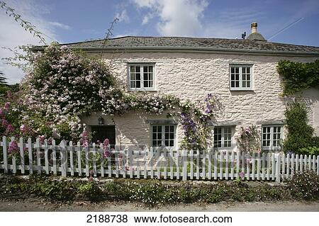 Stock Photo - Country cottage; Dittisham, Devon, England. Fotosearch