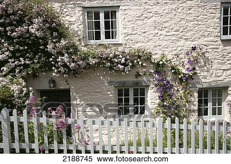 Stock Photography - Country cottage; Dittisham, Devon, England. Fotosearch