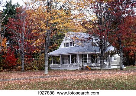 Country House Among Autumnal Trees View Large Photo Image Stock Photo - Country House Among Autumnal Trees. Fotosearch