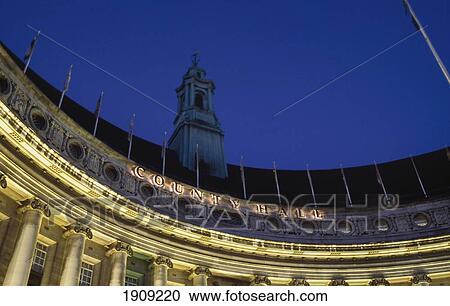 Stock Image - County Hall, South Bank, London, England.. Fotosearch