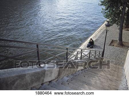 Picture - Couple On Banks Of Seine. Fotosearch