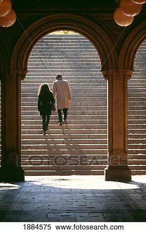 Couple Walking Up Stairs By Bethseda Terrace In Central Park View Large Photo Image Stock Photography - Couple Walking Up Stairs By Bethseda Terrace In Central Park. Fotosearch
