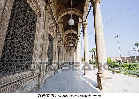 Stock Photo - Courtyard Arcade Of The Mohammed Ali Mosque At The Citadel Of Cairo, Al Qahirah, Egypt. Fotosearch