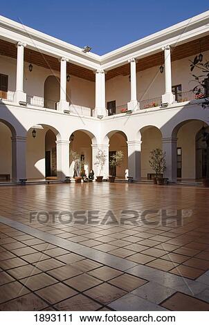 Stock Image - Courtyard In The Museo Del Cabildo; Cordoba, Argentina. Fotosearch