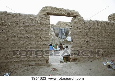 Stock Image - Courtyard of a house, Timbuktu, Mali. Fotosearch