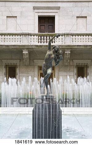 Stock Photo - Courtyard Of Boston Public Library; Copley Square, Boston, Massachusetts, Usa. Fotosearch