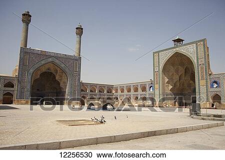 Stock Image - Courtyard of Friday Mosque; Isfahan, Iran. Fotosearch