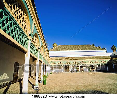 Stock Image - Courtyard Of Imperial City And Moulay Ismail Mausoleum. Fotosearch