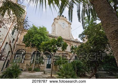 Stock Photo - Courtyard Of The Grandmaster's Palace, Home To The House Of Representatives And The Office Of The President Of Malta, Valletta, Malta. Fotosearch