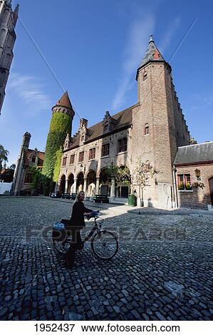 Stock Photo - Courtyard of the Gruuthuse museum, Bruges (Brugge), West Flanders, Belgium. Fotosearch