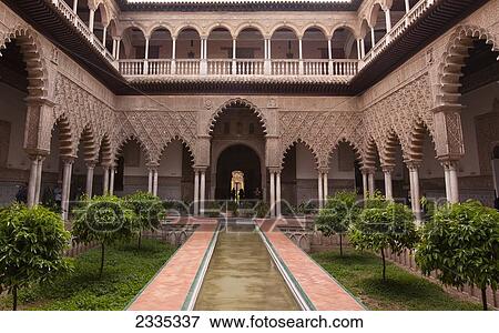 Courtyard Of The Maidens At Royal Alcazar; Seville, Andalucia, Spain View Large Photo Image Stock Photo - Courtyard Of The Maidens At Royal Alcazar; Seville, Andalucia, Spain. Fotosearch