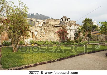 Stock Photo - Courtyard Of The Santa Clara Church And Convent, Antigua Guatemala, Sacatep. Fotosearch