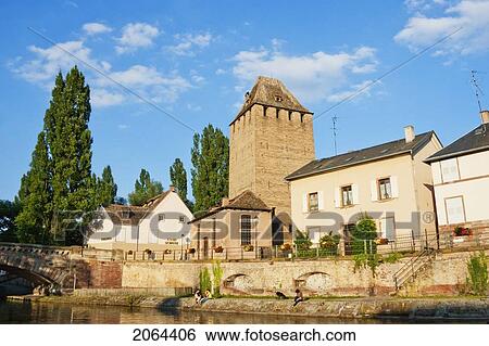 Covered Bridges With Medieval Watchtowers, Strasbourg, France View Large Photo Image Stock Photograph - Covered Bridges With Medieval Watchtowers, Strasbourg, France. Fotosearch