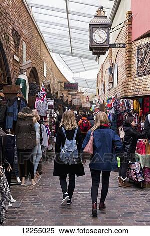 Stock Photography - Covered shopping area of the Stables Market, Camden; London, England. Fotosearch