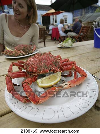 Crab served at Anchorage seafood cafe; Dittisham, Devon, England View Large Photo Image Stock Photo - Crab served at Anchorage seafood cafe; Dittisham, Devon, England. Fotosearch