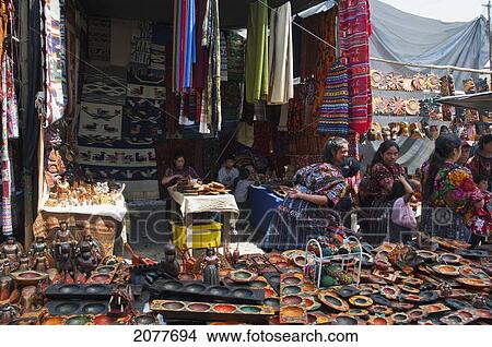 Crafts Stall At The Sunday Market, Chichicastenango, El Quich View Large Photo Image Picture - Crafts Stall At The Sunday Market, Chichicastenango, El Quich. Fotosearch