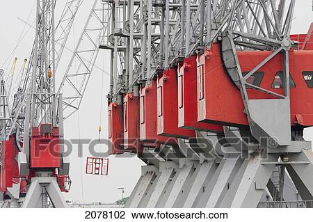 Cranes In The Port Of Rotterdam, Netherlands View Large Photo Image Stock Image - Cranes In The Port Of Rotterdam, Netherlands. Fotosearch