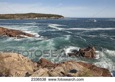 Crashing Waves On The Rugged Atlantic Coast In Acadia National Par; Maine, United States Of America View Large Photo Image Stock Photo - Crashing Waves On The Rugged Atlantic Coast In Acadia National Par; Maine, United States Of America. Fotosearch