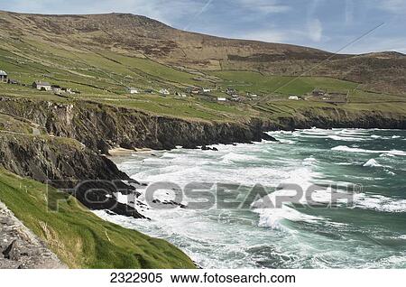 Stock Photography - Crashing waves; Slea Head, Dingle, County Kerry, Ireland, UK. Fotosearch