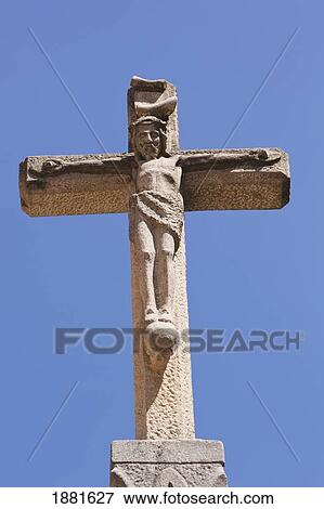 Stock Photo - Cross At Romanesque Iglesia De San Clemente (St. Clement's Church); Segovia, Segovia Province, Spain. Fotosearch