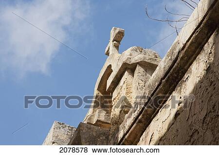 Stock Photo - Cross Atop The Visitation Church, Mdina, Malta. Fotosearch