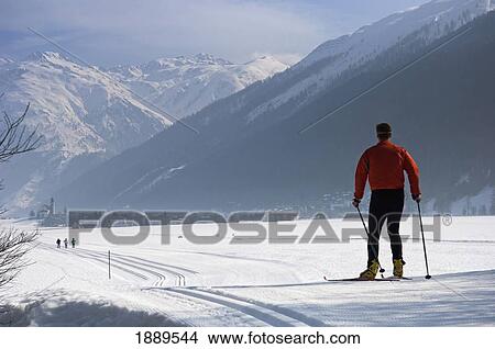 Picture - Cross Country Skiing In Obergesteln.. Fotosearch