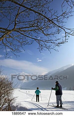 Stock Photo - Cross Country Skiing In Obergesteln.. Fotosearch
