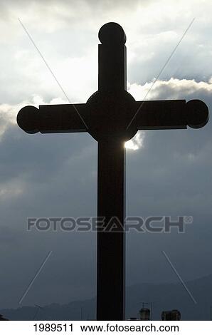 Stock Image - Cross On Plaza Cathedral, San Cristobal De Las Casas, Chiapas, Mexico. Fotosearch