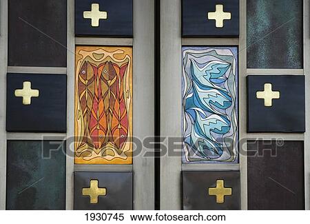Stock Photography - Crosses and paintings in the Basilica Of Guadalupe; Mexico. Fotosearch