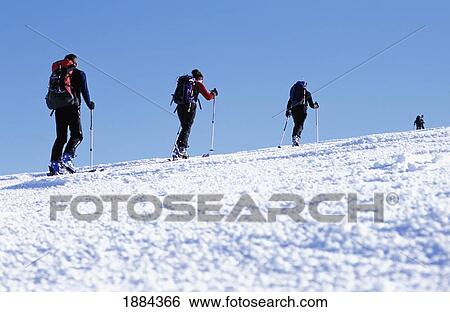 Stock Photograph - Crossing The Cairngorm Plateau On Skis. Fotosearch