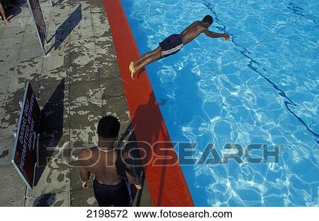 Stock Image - Crouch End Open-Air Pool London, England. Fotosearch