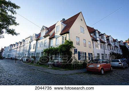 Crow-Stepped Gabled Houses Along The Hansahafen, Lubeck, Germany View Large Photo Image Stock Photography - Crow-Stepped Gabled Houses Along The Hansahafen, Lubeck, Germany. Fotosearch