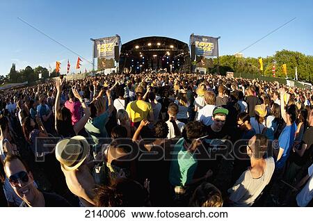 Stock Photograph - Crowd Enjoying A Gig In The Main Stage At Lovebox Festival In Victoria Park, London, Uk. Fotosearch