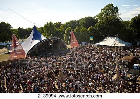 Picture - Crowd In Front Of A Stage At Lovebox Festival In Victoria Park, London, Uk. Fotosearch